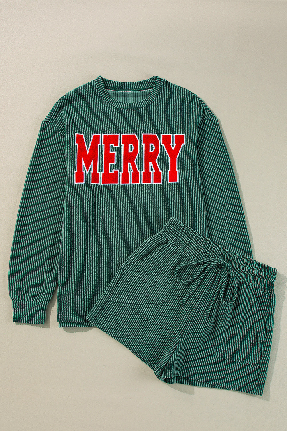 Threaded Pear MERRY Long Sleeve Top and Shorts Set