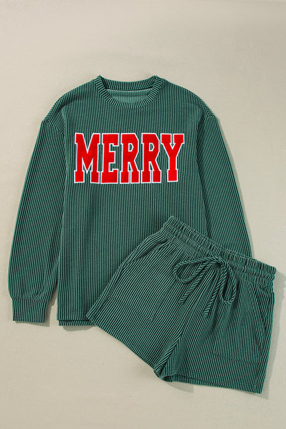 Threaded Pear MERRY Long Sleeve Top and Shorts Set