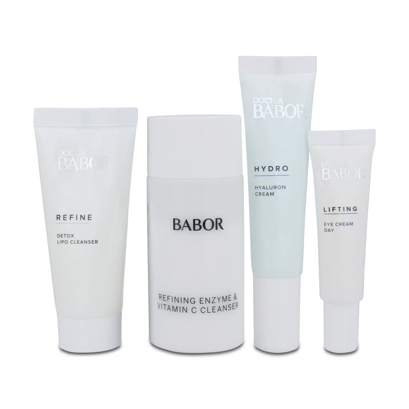 Babor Face Eye Cream Serum Balm Cleanser Travel Set