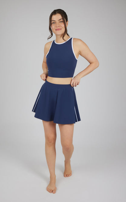 90 Degree by Reflex 2 PC Nude Tech Tank and Skort Set