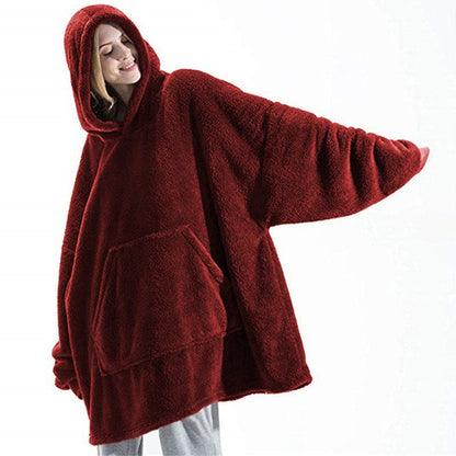 Women’s Winter Hoodie Sweatshirt with Big Pocket | Cozy Fleece-Lined Hooded Tops | Elegant Oversized Pullover Sweatshirt | Modern Relaxed Fit Winter Clothes for Ladies | 2026 Trendy Solid Color Streetwear Hoodie