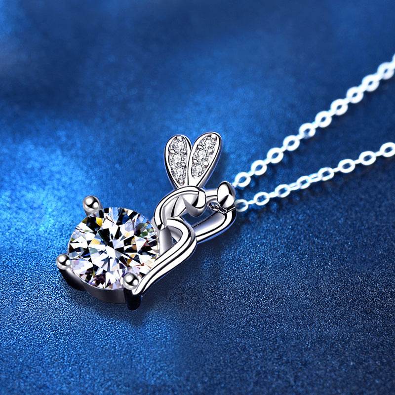 Moissanite Diamond 925 Sterling Silver Necklace for Women | Elegant Farcent Pendant Jewelry | Certified Brilliant Moissanite Solitaire Necklace | Luxury Gift for Anniversary & Weddings