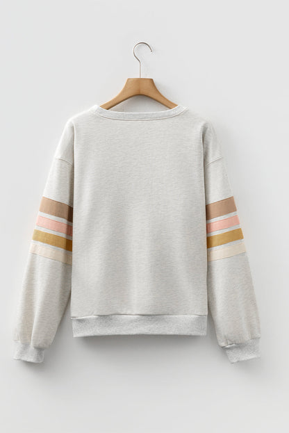 Threaded Pear Maci Patchwork Drop Shoulder Sweatshirt