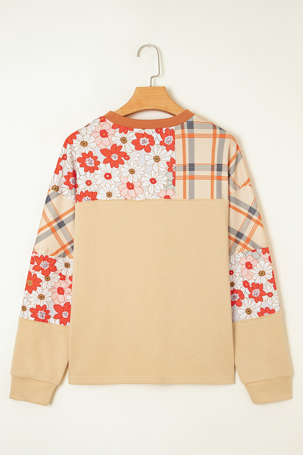 Threaded Pear Azari Plaid Patchwork Casual Top