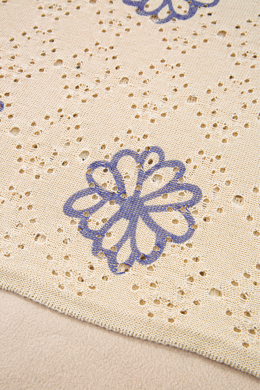 Threaded Pear Harper Eyelet Drop Shoulder Sweater