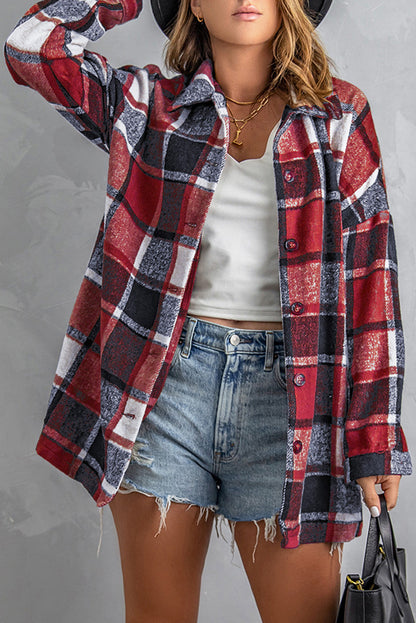 Threaded Pear Rowan Fiery Plaid Print Shirt