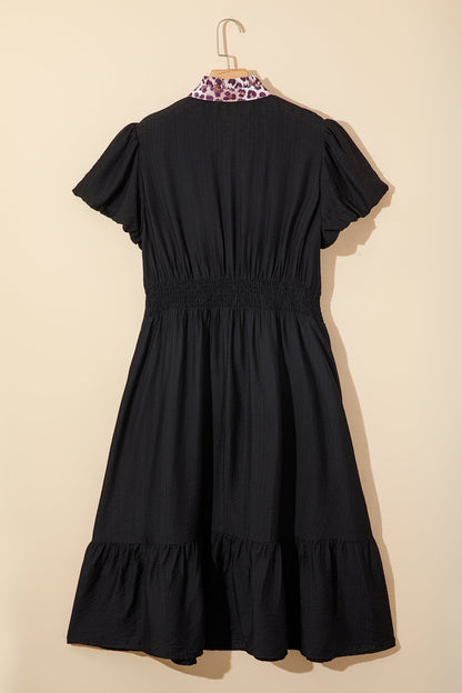 Threaded Pear Ana Smocked Waist Ruffled PLUS Dress