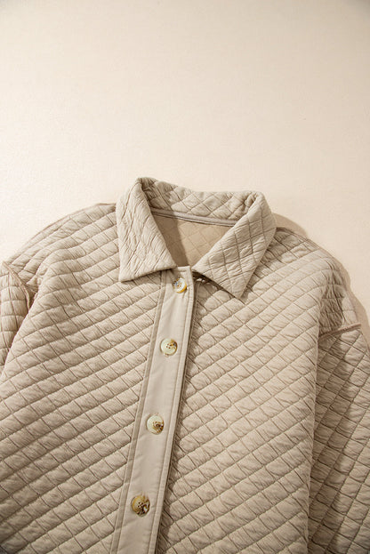 Threaded Pear Celeste Quilted Puffer Buttoned Shacket