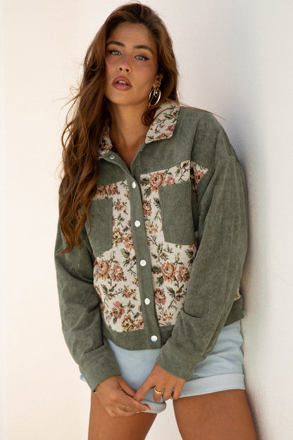 Threaded Pear Evelyn Retro Floral Patchwork Shirt
