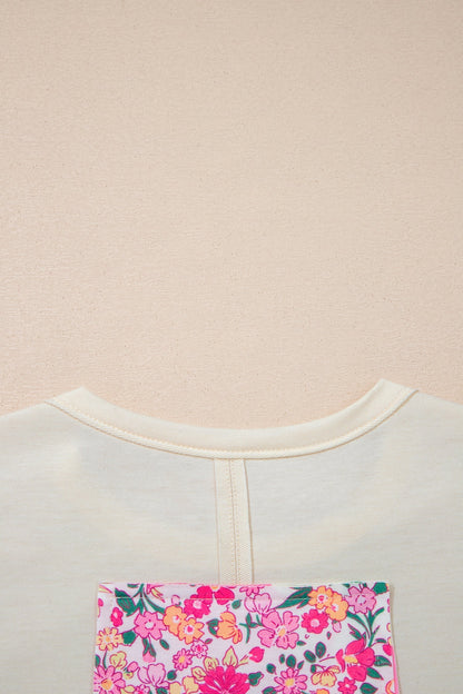 Threaded Pear Poppy Big Flower Oversize Tee