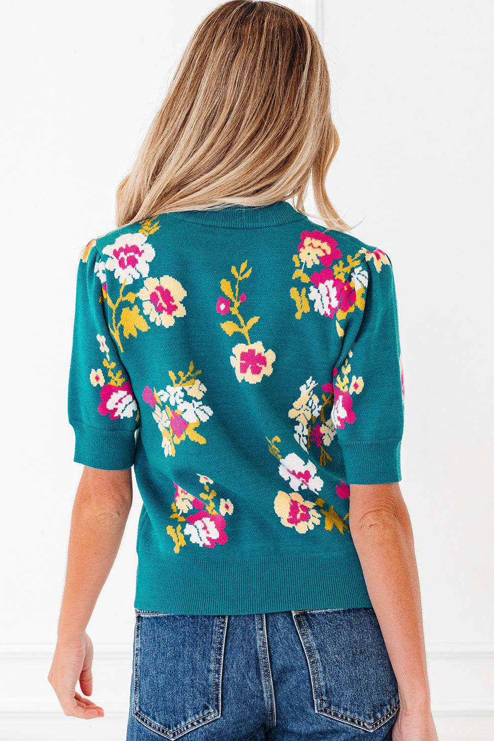 Threaded Pear Joelle Sleeve Knitted Top