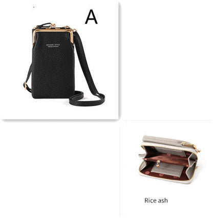 Fashion Lychee Pattern Solid Color Crossbody Bag | Premium Pebbled Texture Shoulder Bag | Minimalist Diagonal Sling Purse for Women | Elegant Daily Travel Messenger Bag