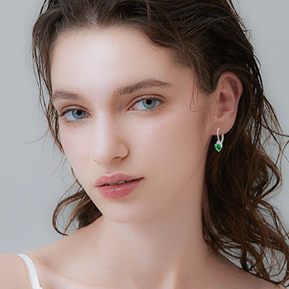 925 Sterling Silver Heart Zirconia Earrings | Hypoallergenic Birthstone Jewelry for Women | Sparkling Romantic Heart Studs for Sensitive Ears