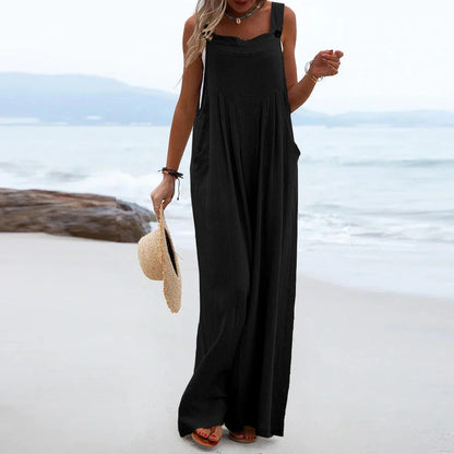 Casual Sleeveless Wide Leg Jumpsuit for Women