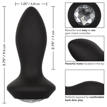 CalExotics Power Gem Vibrating Petite Crystal Probe - Black