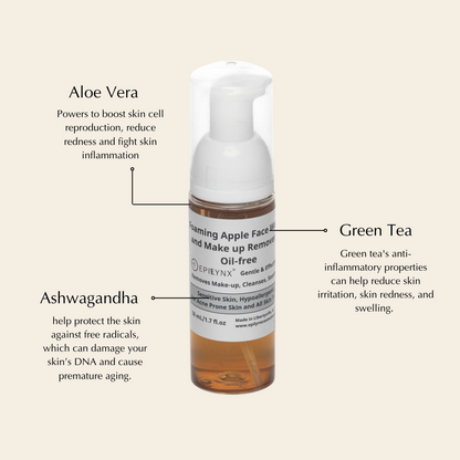 Gentle Foaming Facial Cleanser – Aloe, Apple & Ashwagandha for All Skin Types
