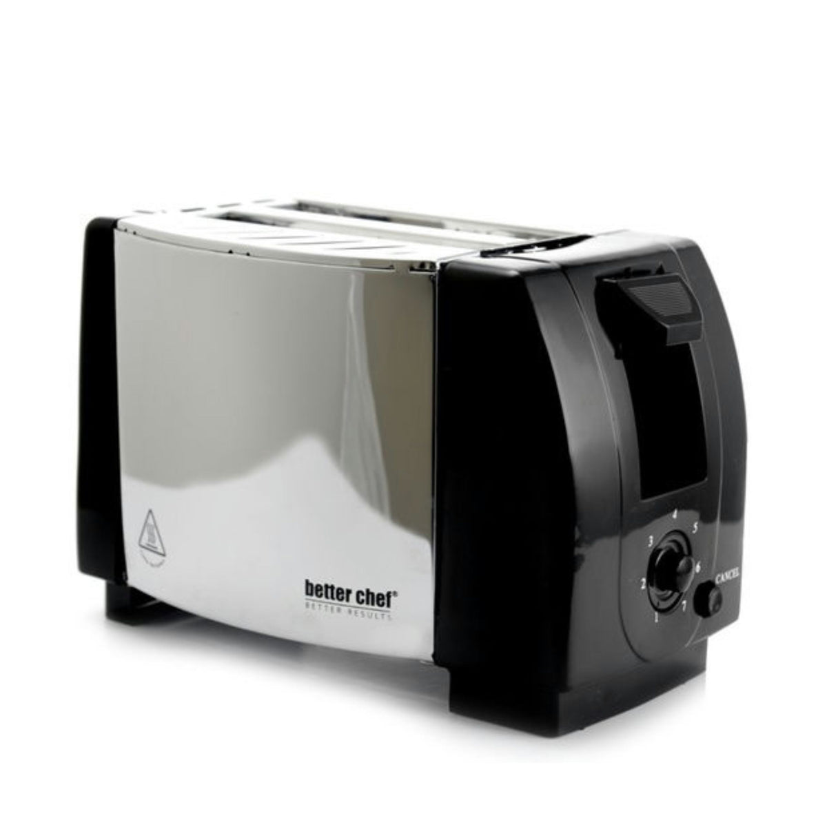 Better Chef Wide-Slot 2-Slice Toaster W/Slide-Out Crumb Tray Chrome