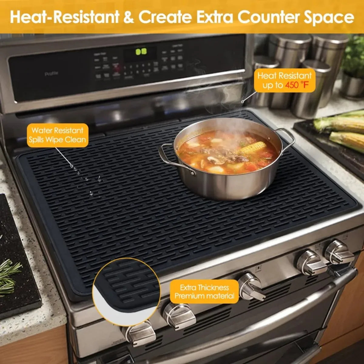 Anti-Scratch Reusable Stove Cover Pad