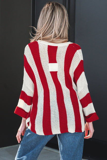 Threaded Pear Anika Colorblock Bracelet Sleeve Sweater