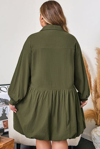 Threaded Pear Catherine Ruffle Hem Mini PLUS Dress