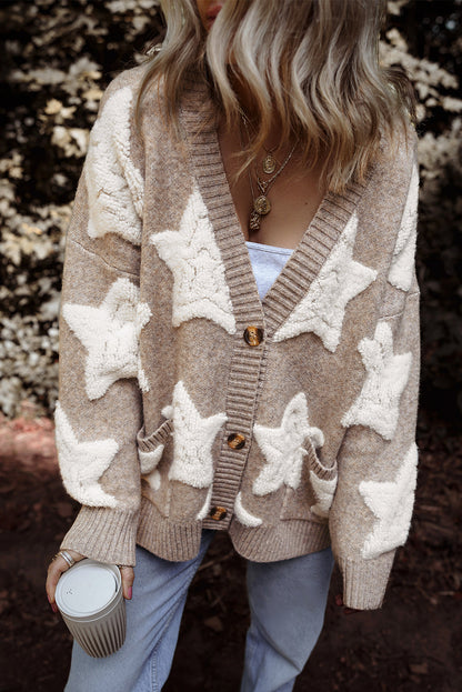 Threaded Pear Clare Sherpa Star Cardigan