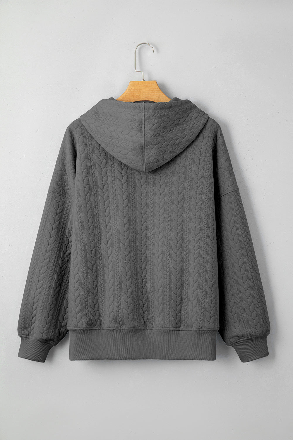 Threaded Pear Promise Textured Baggy Solid Hoodie