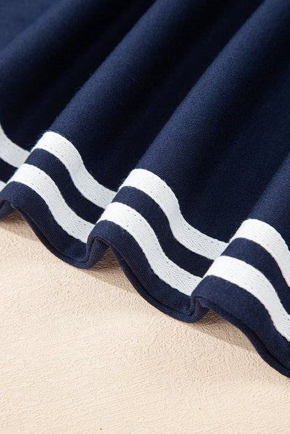 Threaded Pear Hana Striped Detail Crewneck Pullover