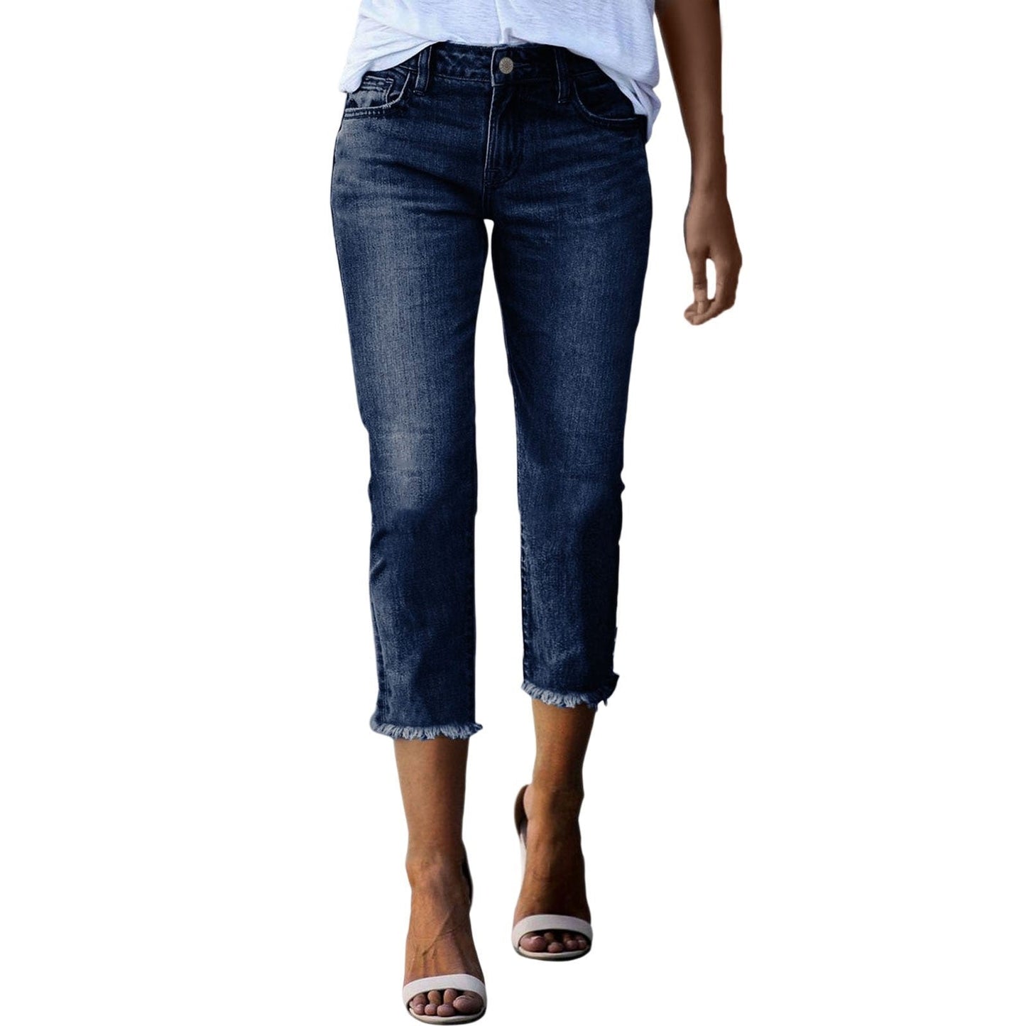 Fashionable Retro Slim Fit Stretch Jeans for Women | High-Waisted Vintage Skinny Denim | Premium Elastic Slimming Blue Jeans | Classic Retro Aesthetic Women's Denim Trousers