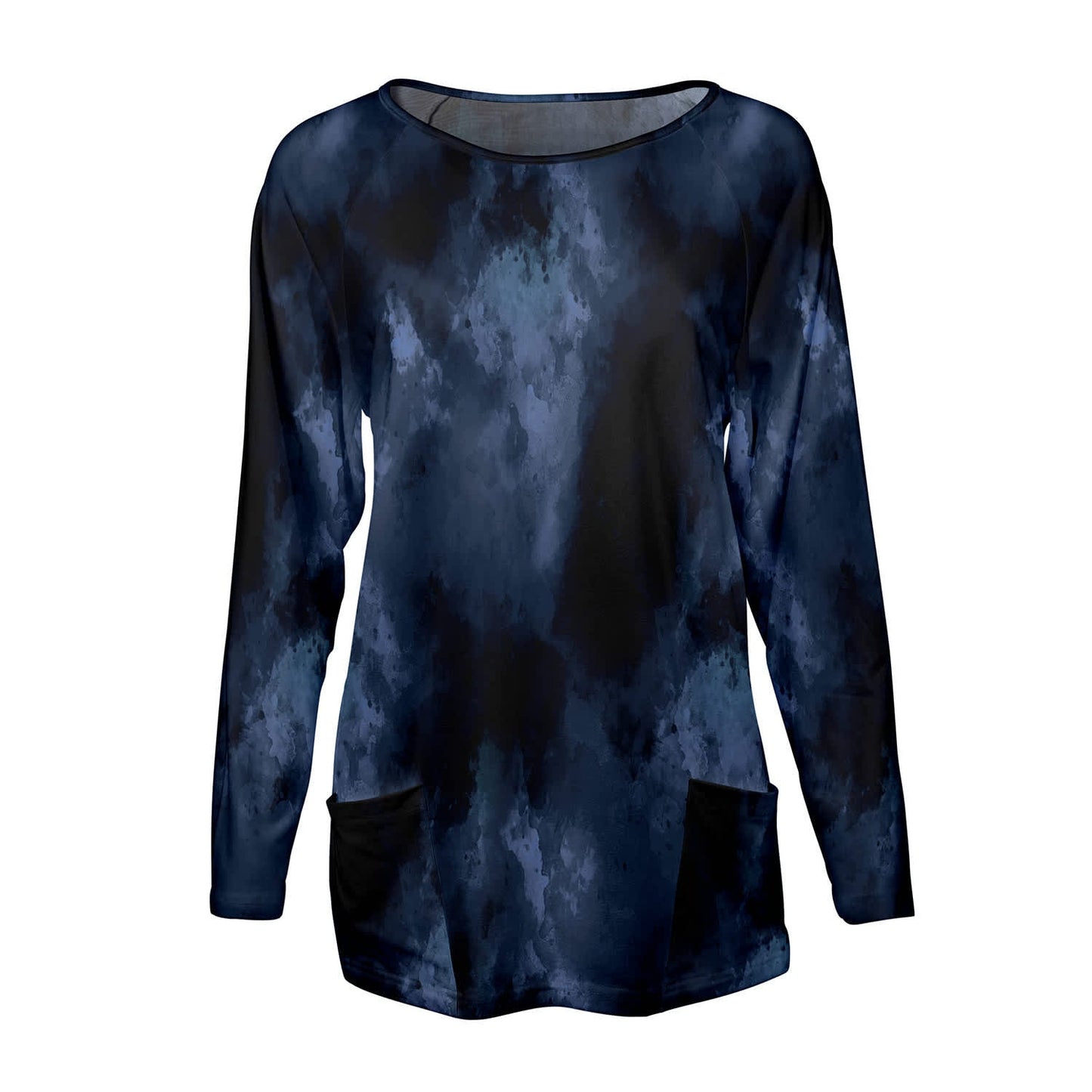 Relevate Designs Blue Camouflage Long Sleeve Lounge Top