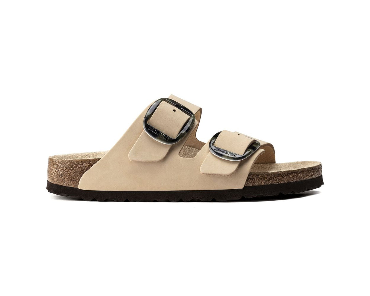 Birkenstock Arizona Big Buckle Nubuck Leather Almond Sandals