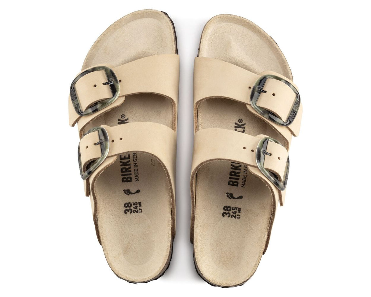 Birkenstock Arizona Big Buckle Nubuck Leather Almond Sandals
