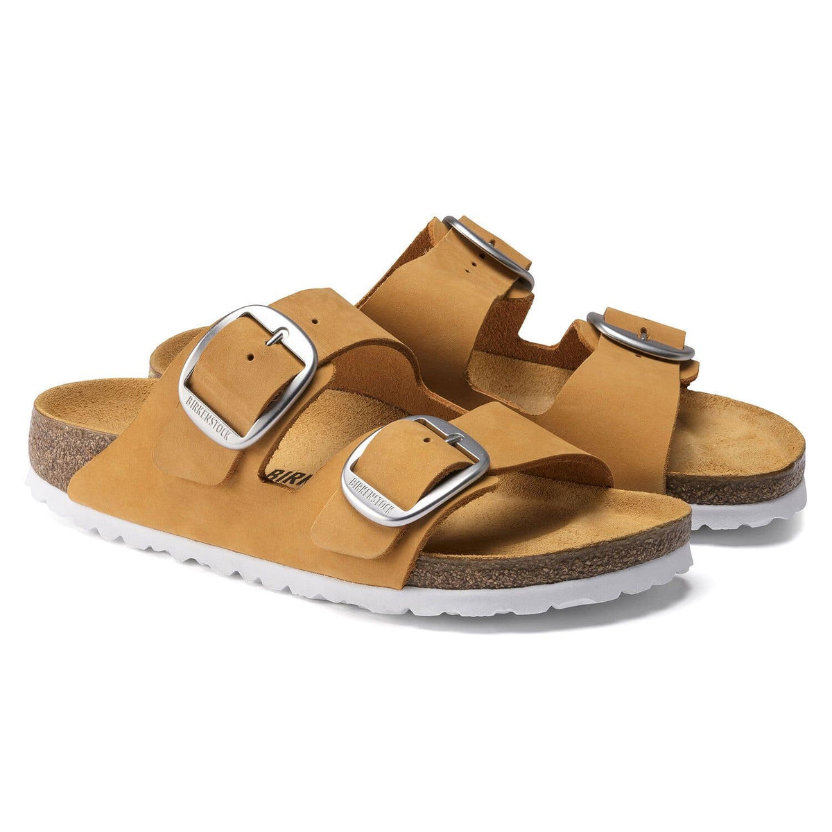 Birkenstock Arizona Big Buckle Nubuck Leather Apricot Sandals
