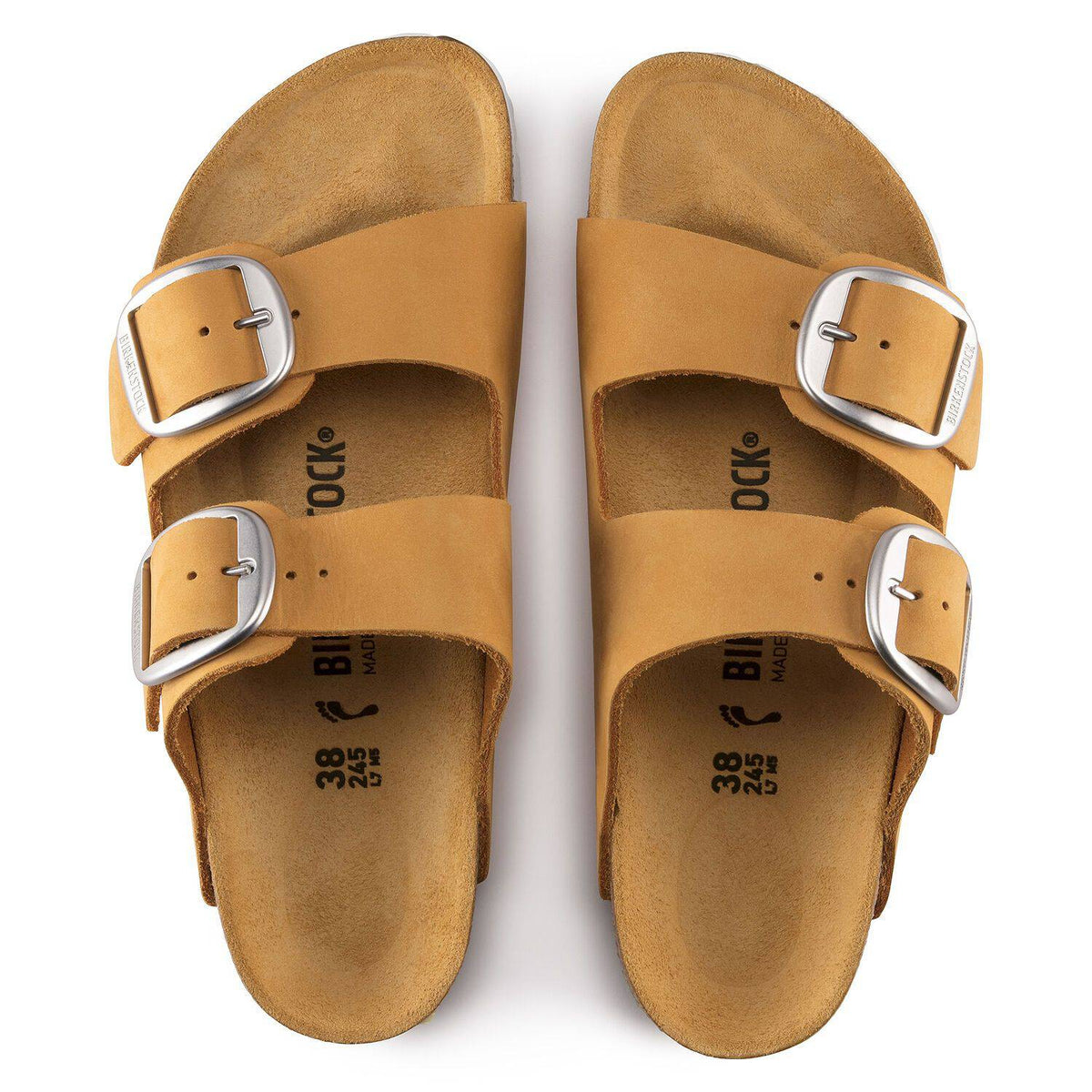 Birkenstock Arizona Big Buckle Nubuck Leather Apricot Sandals