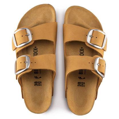 Birkenstock Arizona Big Buckle Nubuck Leather Apricot Sandals