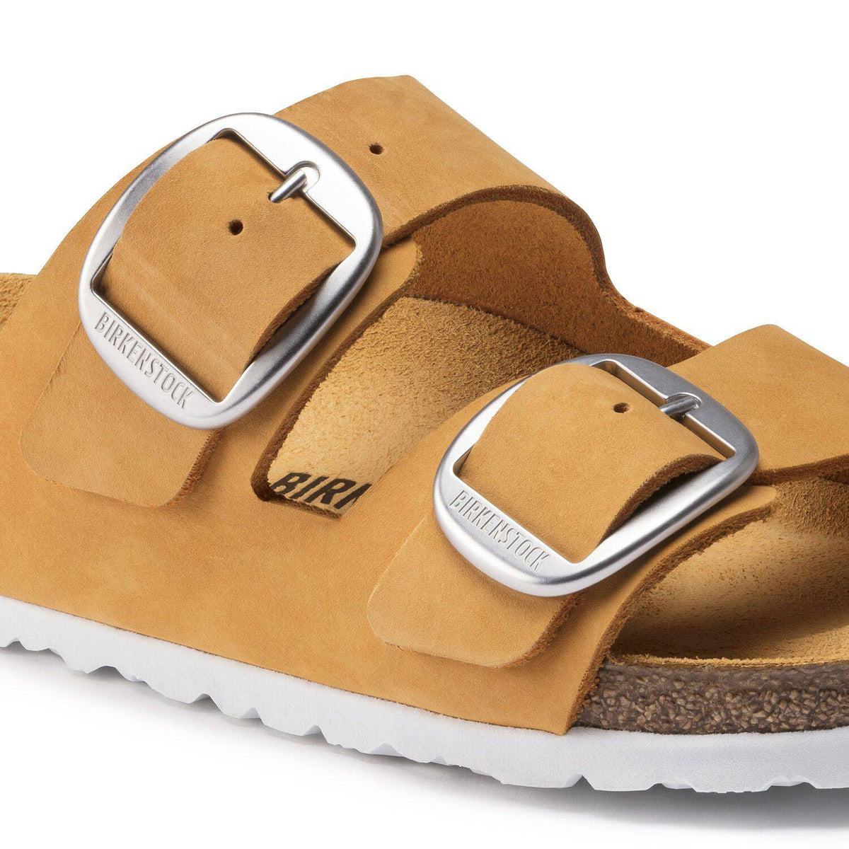 Birkenstock Arizona Big Buckle Nubuck Leather Apricot Sandals