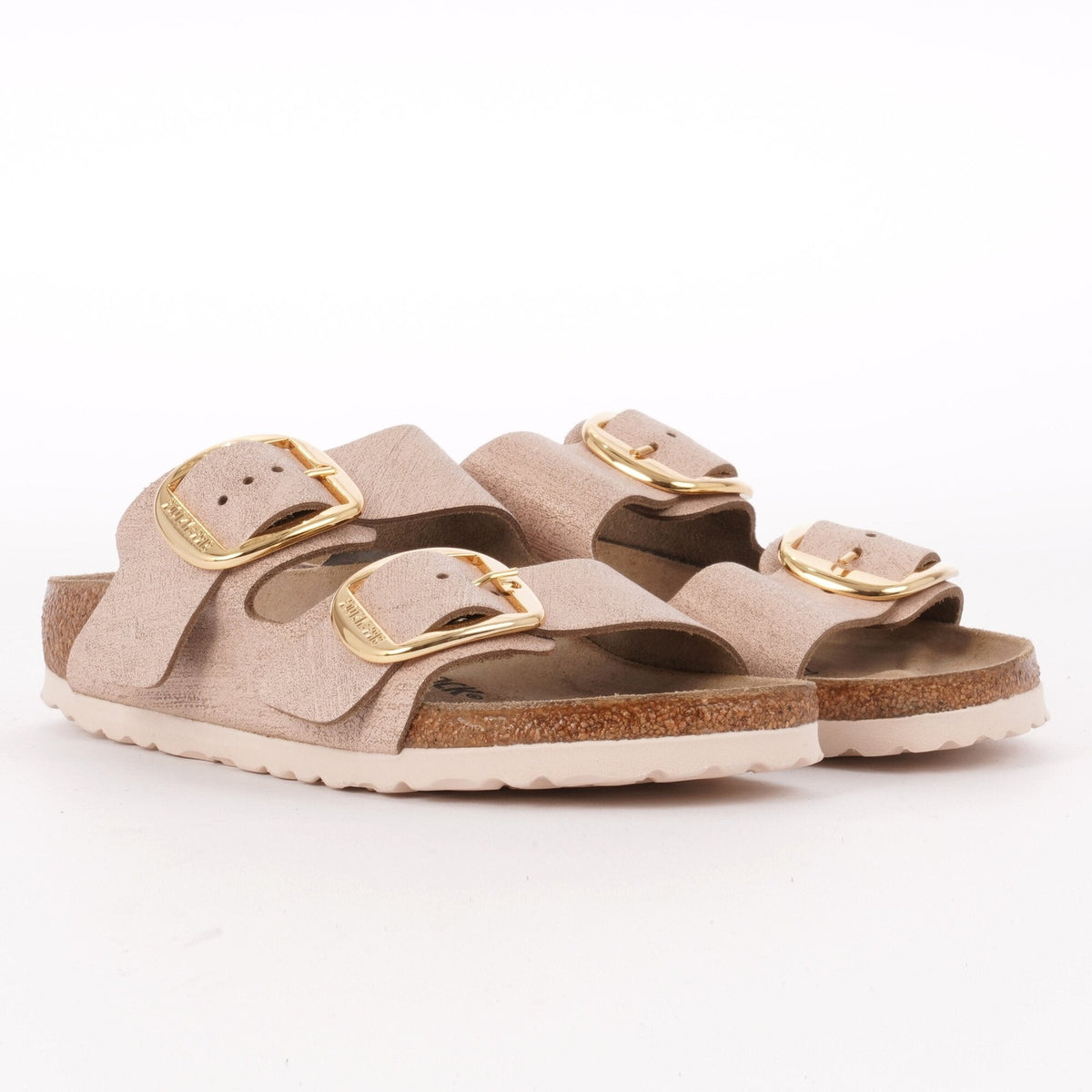 Birkenstock Arizona Big Buckle Leather Washed Metallic Rose Gold Sandals