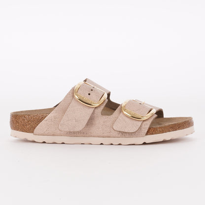 Birkenstock Arizona Big Buckle Leather Washed Metallic Rose Gold Sandals