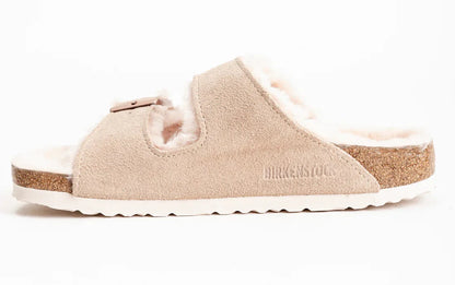 Birkenstock Arizona Shearling Suede Leather Nude