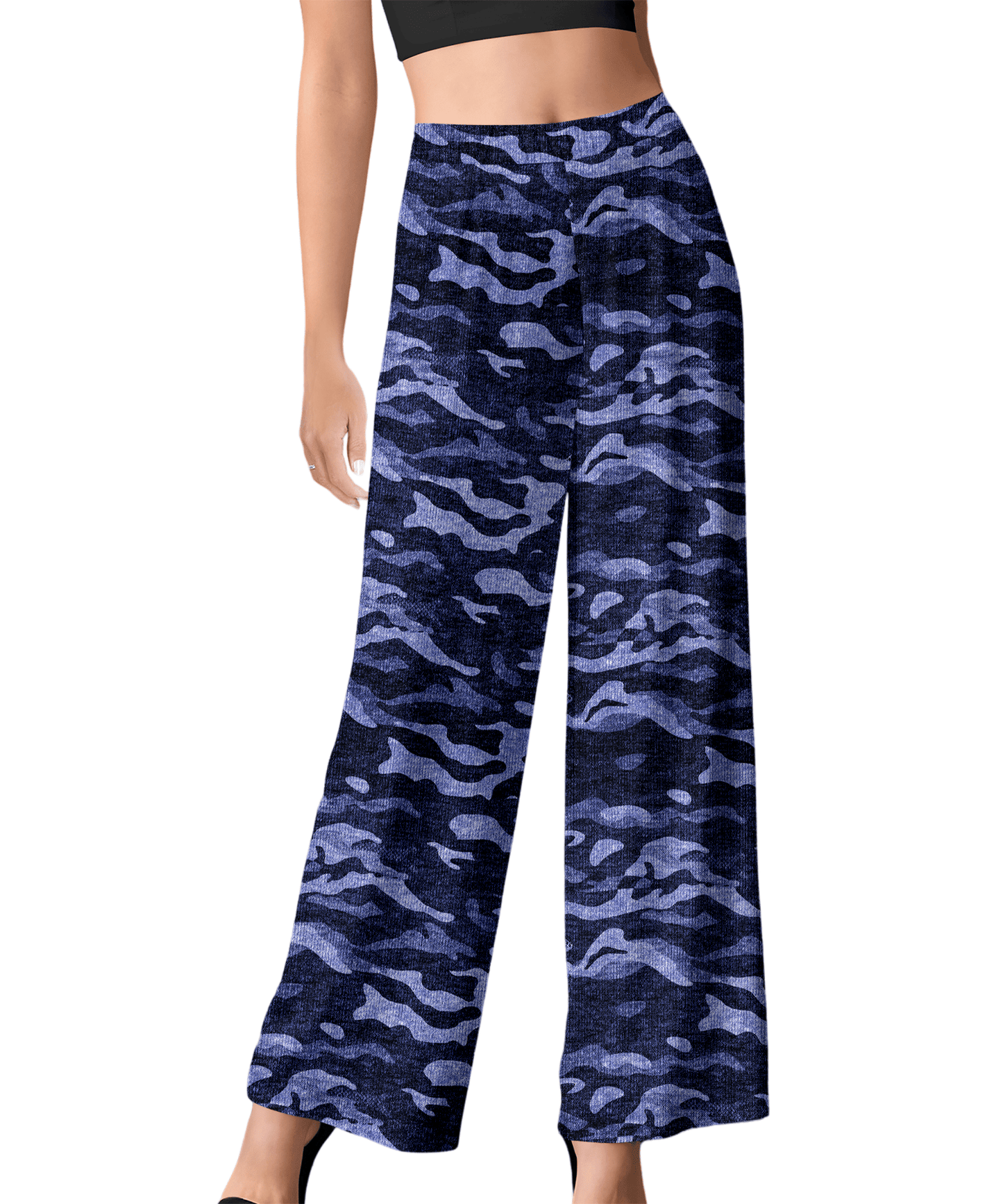 Relevate Designs Blue Camouflage Long Sleeve Lounge Top