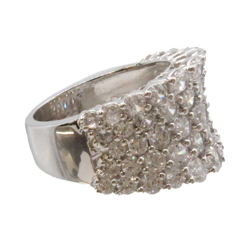 Adrian Buckley Pave Collection Silver Crystal Ring CRZ396S (S)