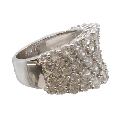 Adrian Buckley Pave Collection Silver Crystal Ring CRZ396S (S)