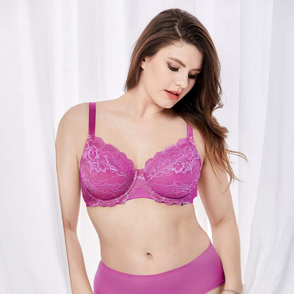 Plus Size Lace Underwire Full Coverage Bra