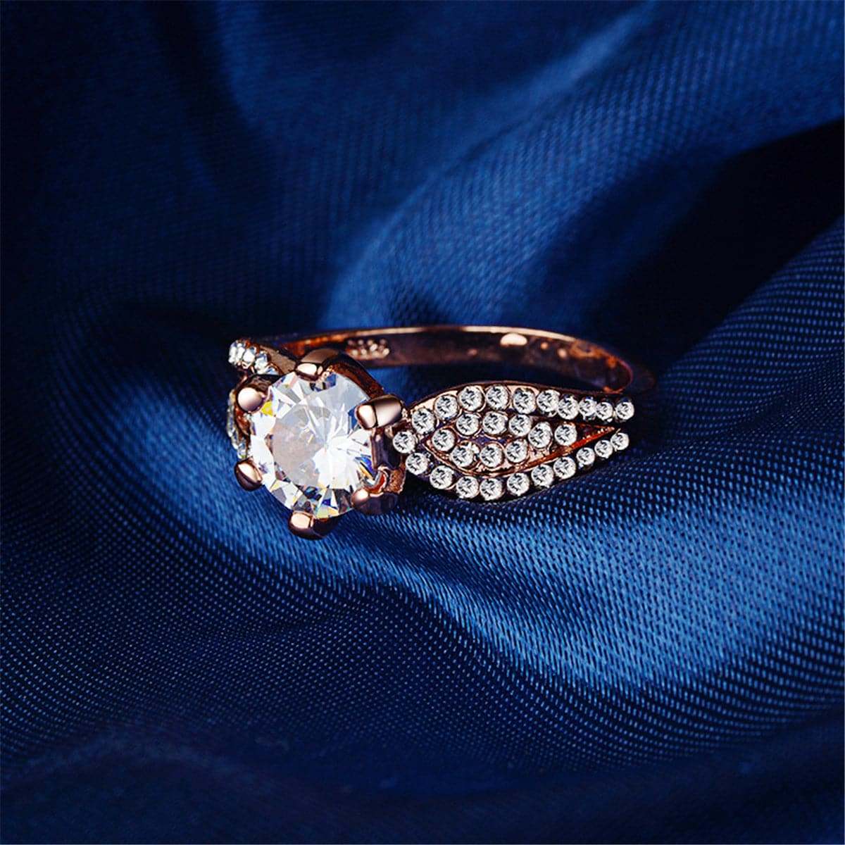 Cubic Zirconia & Rose Goldtone Pavé Ring