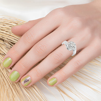 V3 Jewelry 925 Sterling Silver with Moissanite Engagement Ring