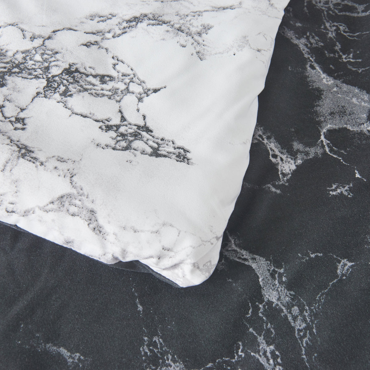 Elegant Comfort Reversible 10-Piece Marble Print Comforter Set, Includes 6-Piece Sheet Set with Double Sided Storage Pockets