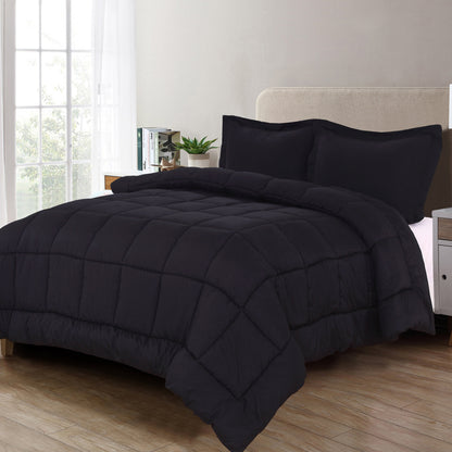 Elegant Comfort 3-Piece Box Stitched Comforter & Shams - Duvet Insert with 4 Corner Tabs