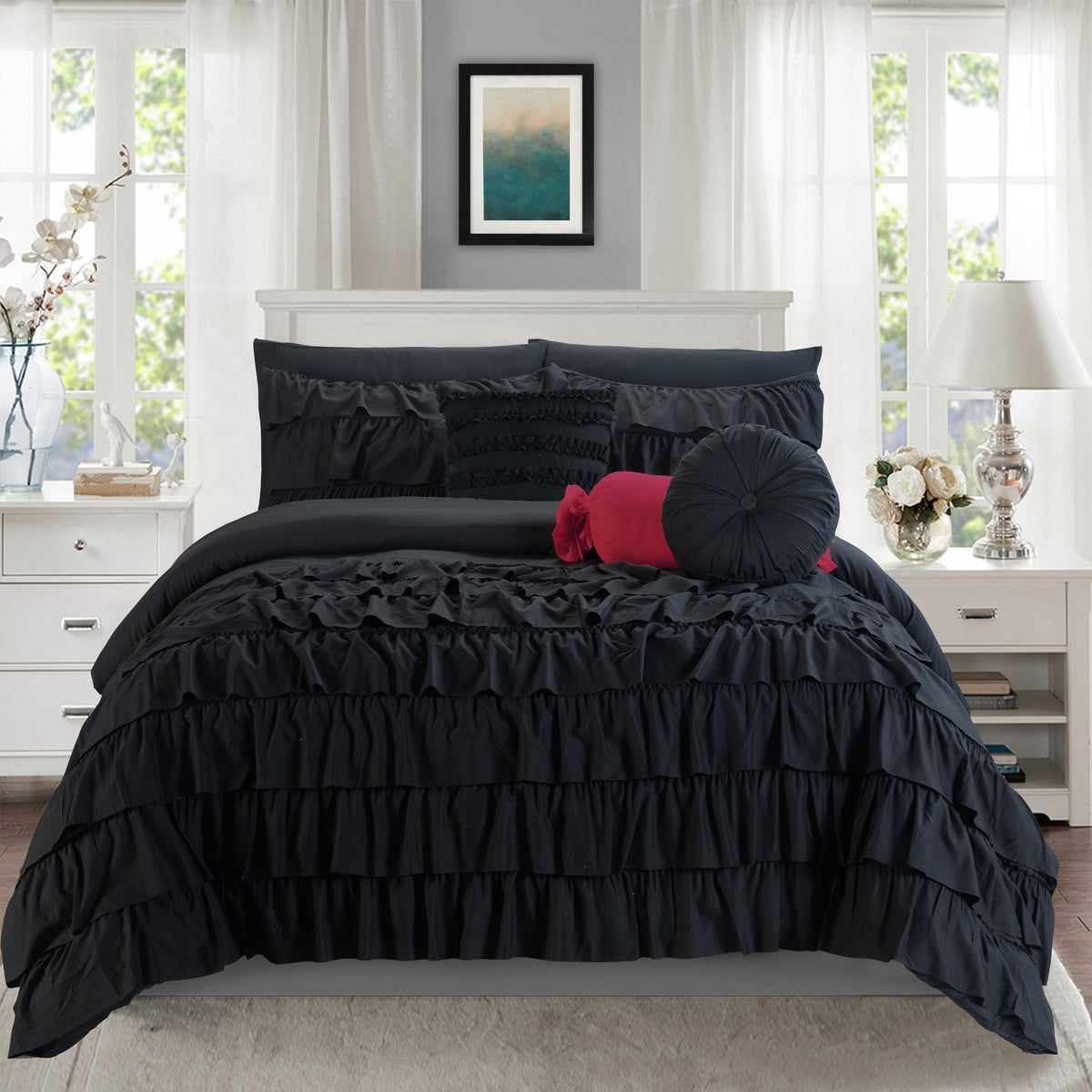 Elegant Comfort 10-Piece Cinderella Comforter Set, Includes 4-Piece Sheet Set with Double Sided Storage Pockets