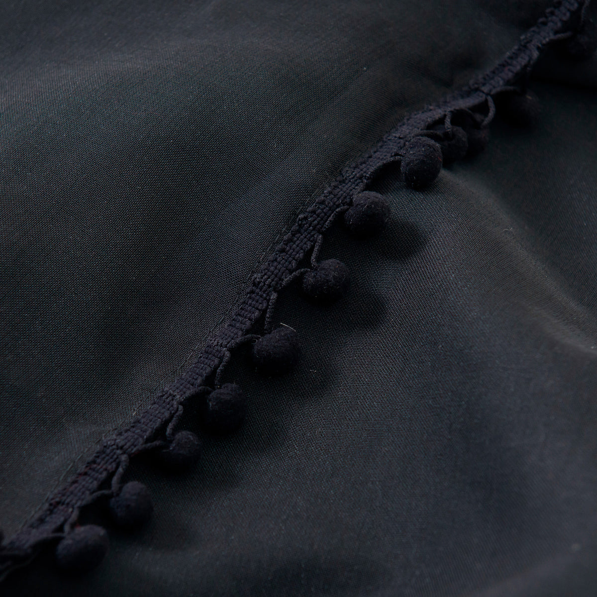 Elegant Comfort Set of 2 Pom Pom Tasseled Sheer Curtain - Rod Pocket