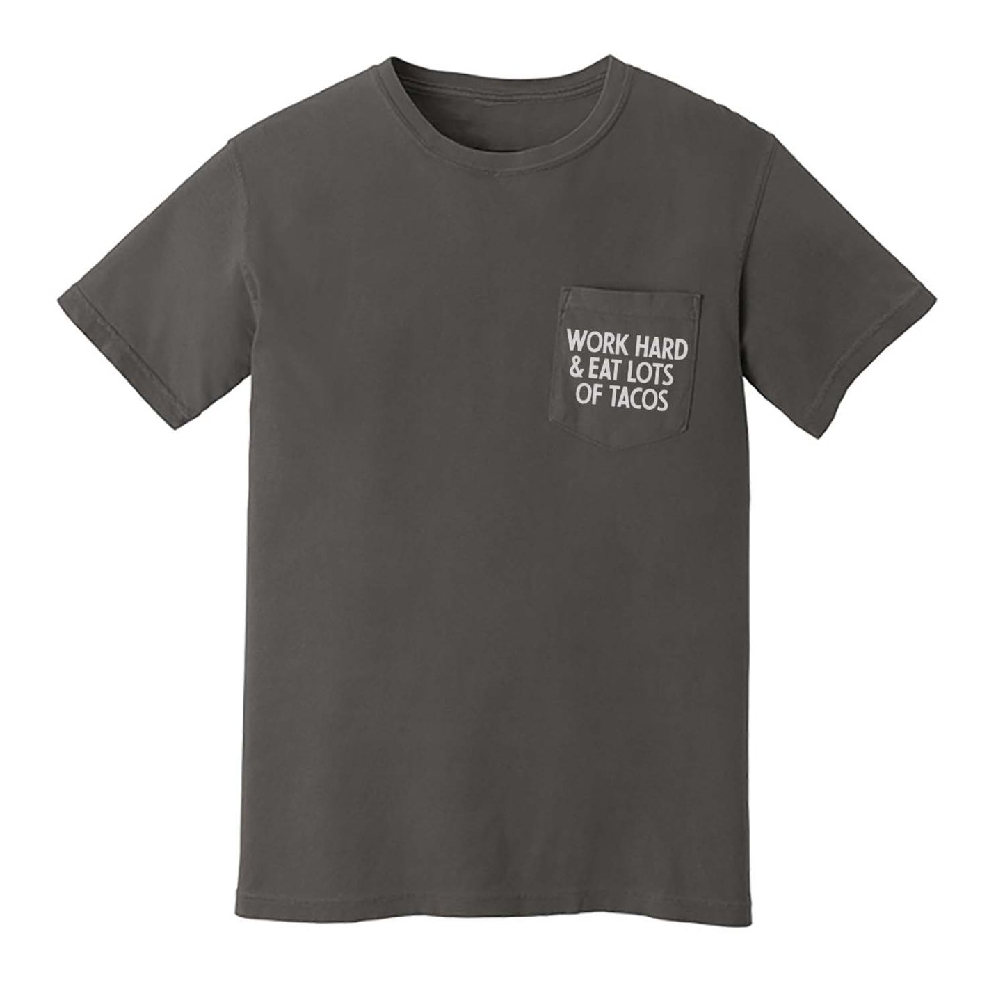 Frankie Jean Work Hard & Eat Lots of Tacos Pocket Tee