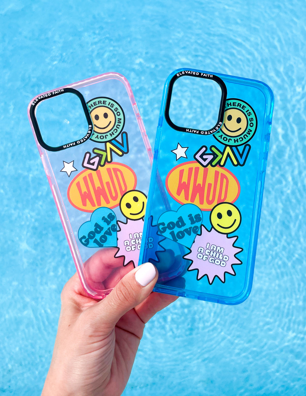 Elevated Faith Blue Sticker Collage Phone Case